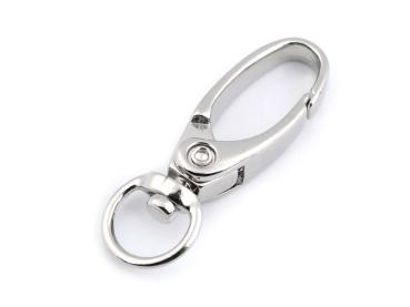 Metall Karabiner mit 10mm Fädelloch Nickel